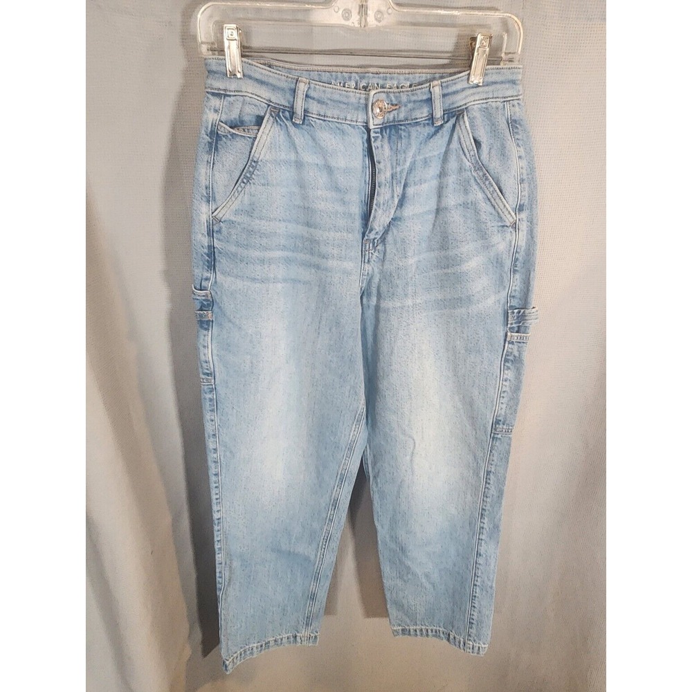 American Eagle Jeans Womens 8 27x27.5 Carpenter Blue‎ Denim